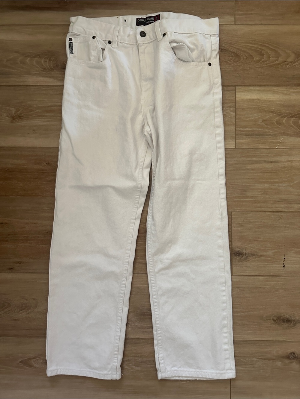 Oscar Straight White Jeans 34/30